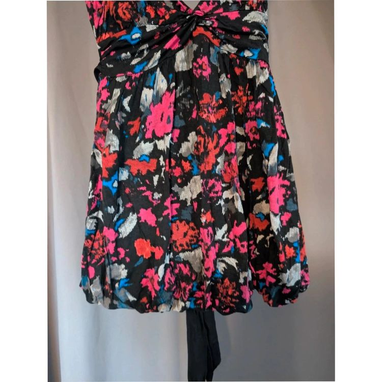 Immagine di Rise Black Floral Abstract Balloon Hem Dress UK 12 Indie Whimsigoth 2
