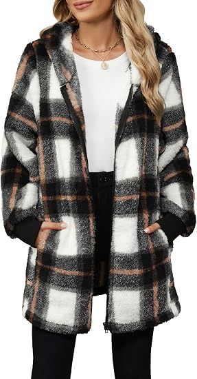 Plaid Hooded Coat image 1