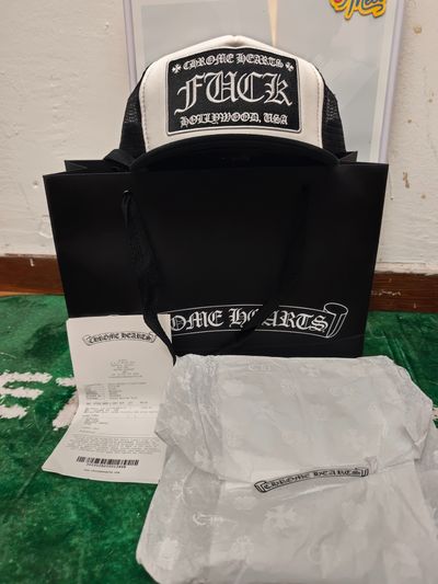 Chrome Hearts Black And White Cap "FUCK"