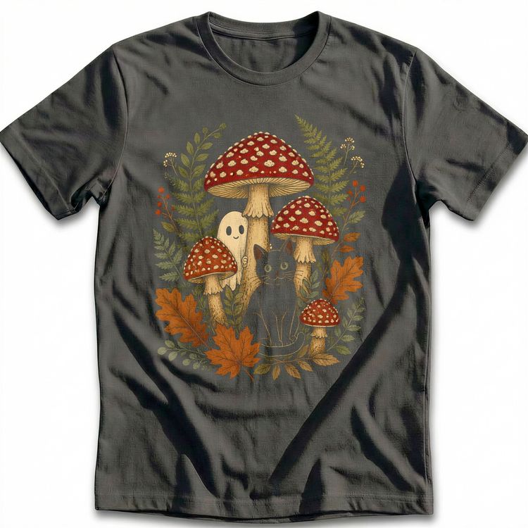 Mushroom Ghost Cat T-Shirt US image 4