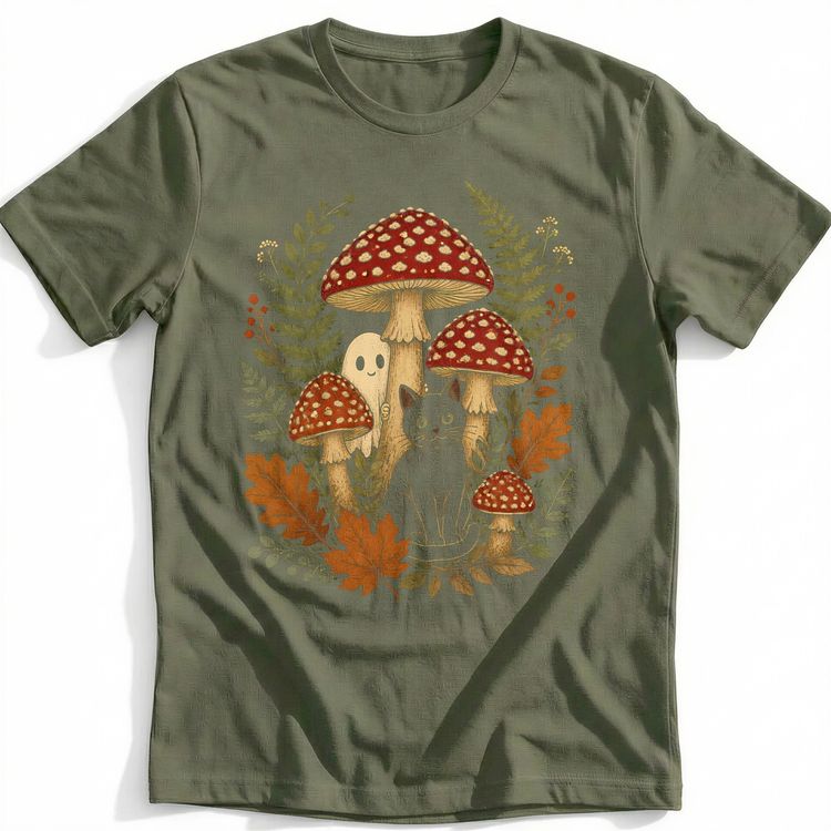 Mushroom Ghost Cat T-Shirt US image 5