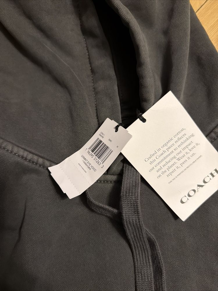 Immagine di Coach Men’s Hoodie Organic Cotton Smoke Grey Medium £250 BNWT 2