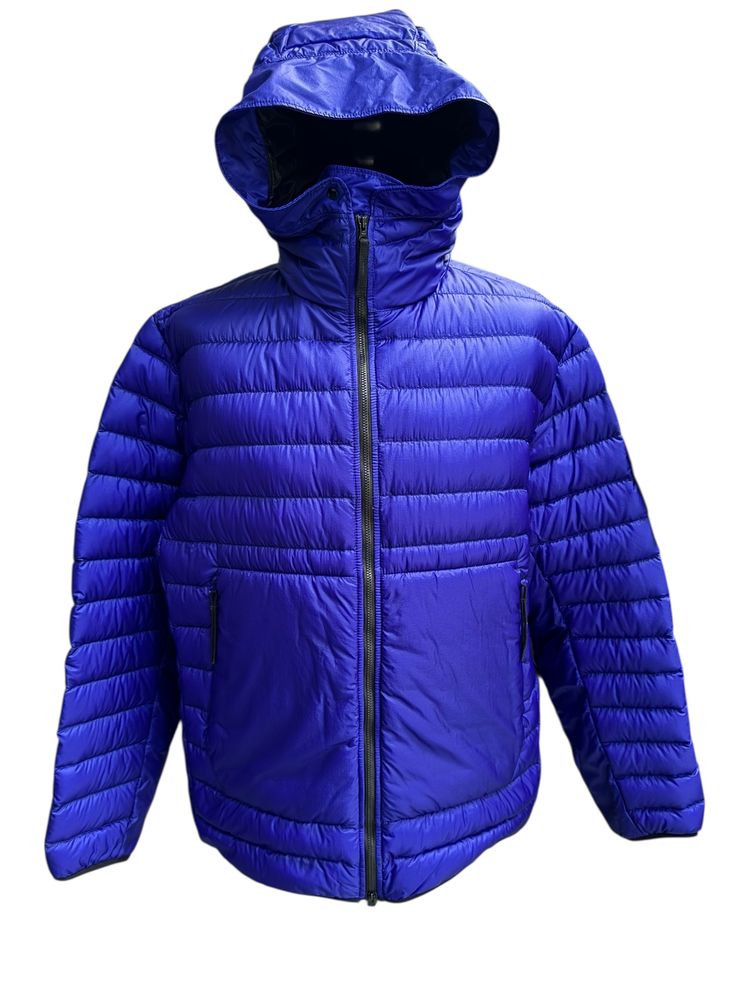 Stone Island Bio Based Ripstop Nylon Down Blue puffer jacket with hood 3XL BNWT
