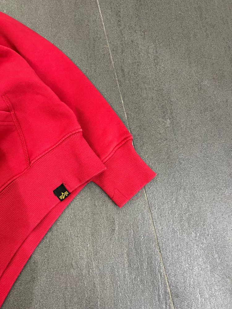 Alpha Industries Red Hoodie Streetwear Swag 5