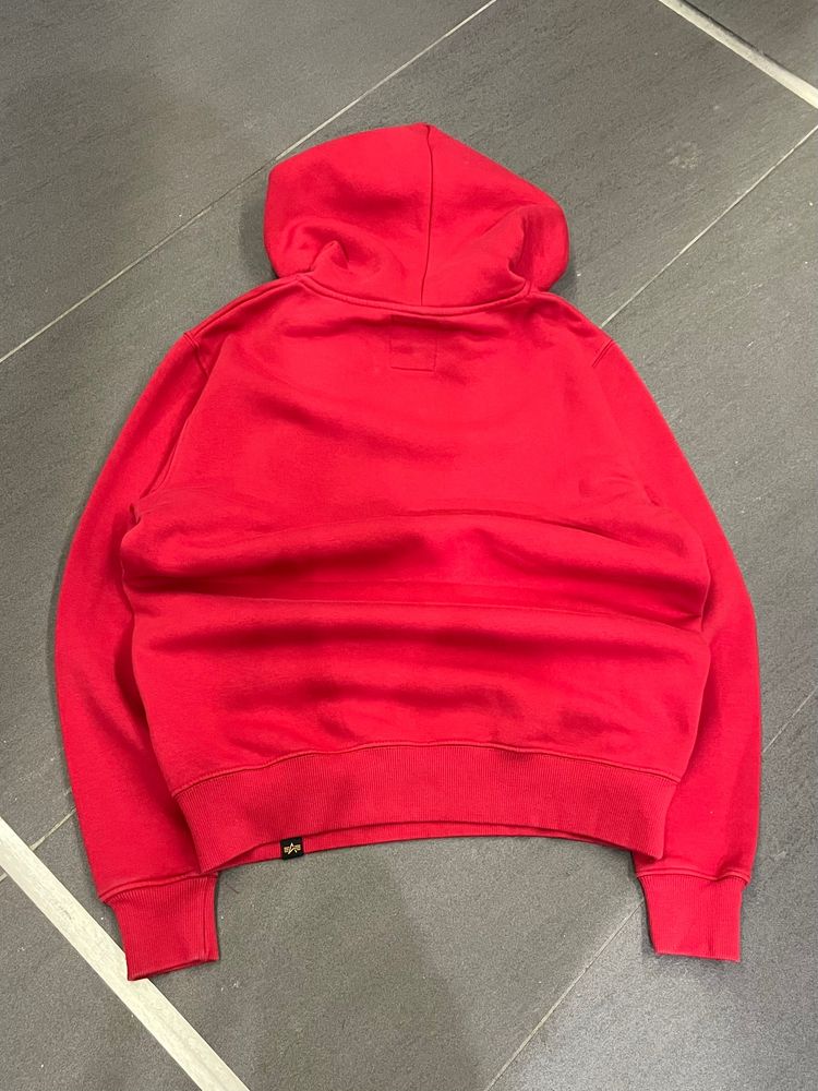 Alpha Industries Red Hoodie Streetwear Swag 3
