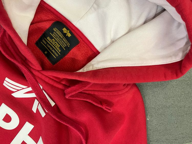 Alpha Industries Red Hoodie Streetwear Swag 4