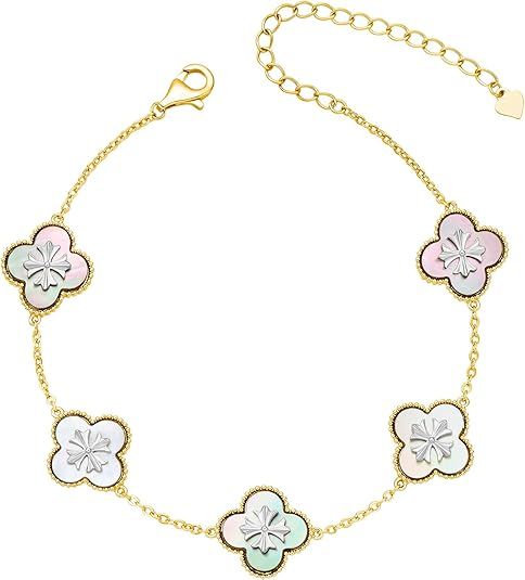 Gold-Tone Bracelet With Flower-Shaped Charms image 1