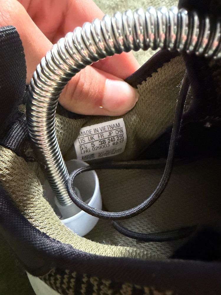 Genuine Adidas X_PLR trainers in olive green and black knit. image 7