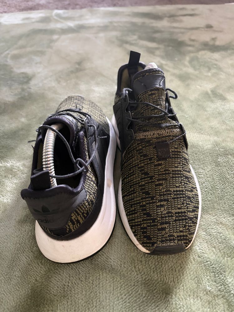 Genuine Adidas X_PLR trainers in olive green and black knit. image 2