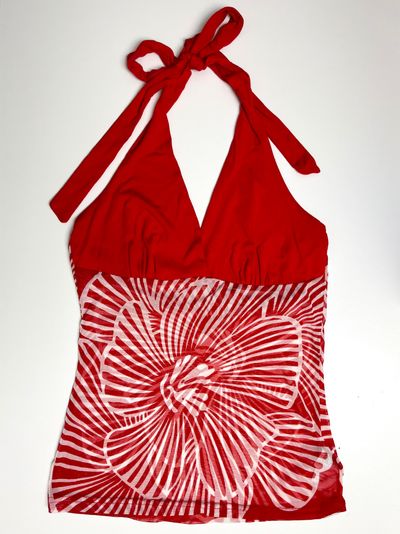 Terranova red hibiscus halter