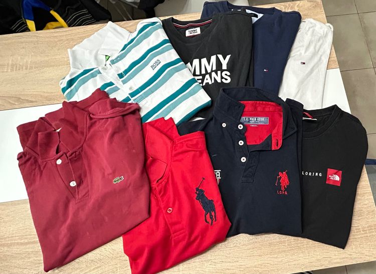 Lote de 8 prendas, a 6€/u, marcas como tommy,Ralph Lauren,Lacoste,Assn,North Face etc..