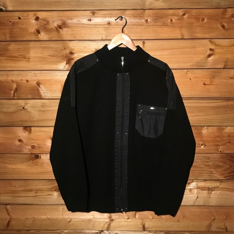 Lacoste Silver Hybrid zip up knit sweatshirt image 4
