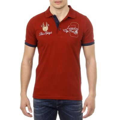 Ufford and Suffolk Red Polo Shirt With Embroidery US005 BORDEAUX