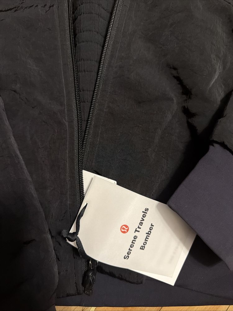 Lululemon Serene Travels Bomber Jacket Reversible Black Uk 12 BNWT £148 imagen 2