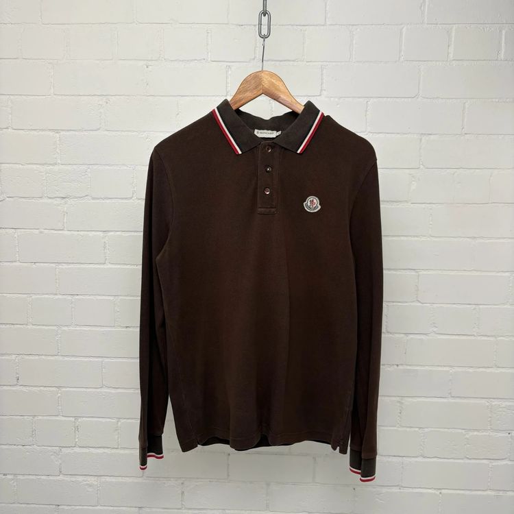 Moncler Brown Longsleeve Polo Shirt image 1
