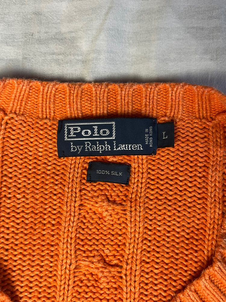 Polo By Ralph Lauren Orange Cable Knit Sweater 2
