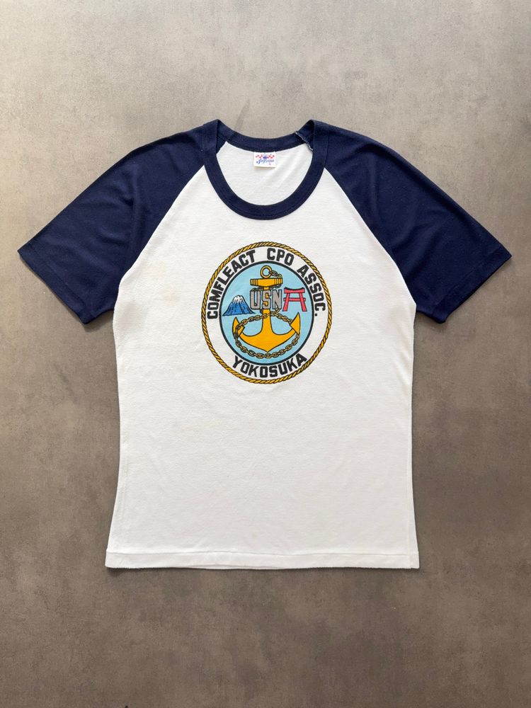 1980s Commander Fleet Activities Yokosuka raglan tee (M)