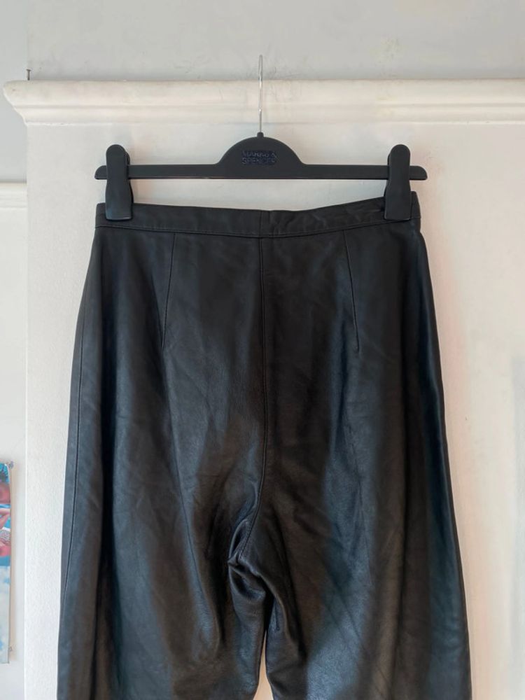 Vintage high waisted genuine leather pants image 1