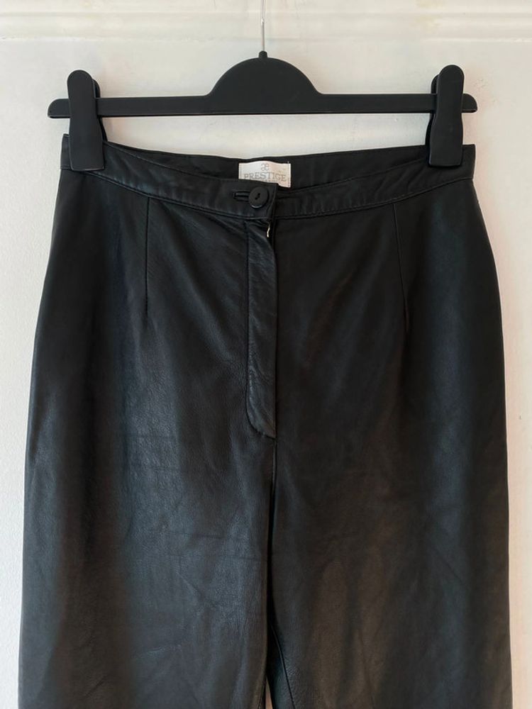 Vintage high waisted genuine leather pants image 3