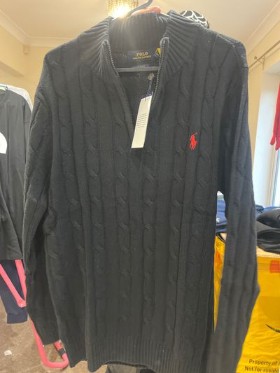 Polo Ralph Lauren Black Cable Knit Sweater