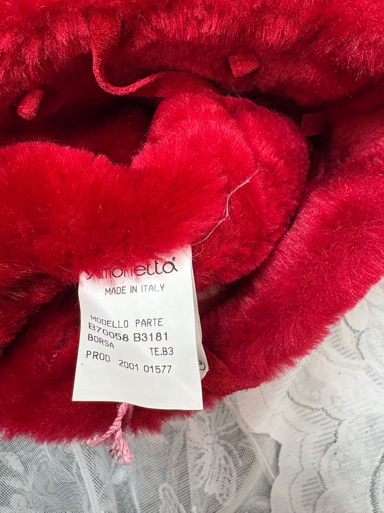 Vintage 2001 Roberto Cavalli Red Fur-Trimmed hand Bag image 10