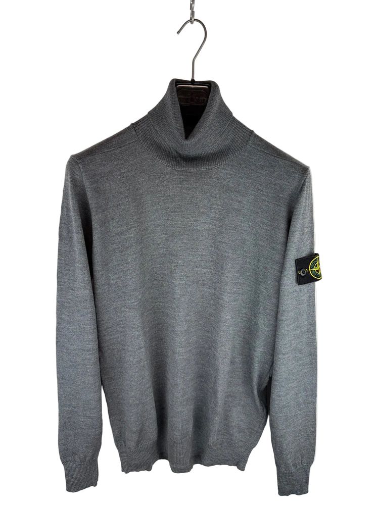 Maglione dolcevita grigio in 100% lana Stone Island - Taglia M image 1