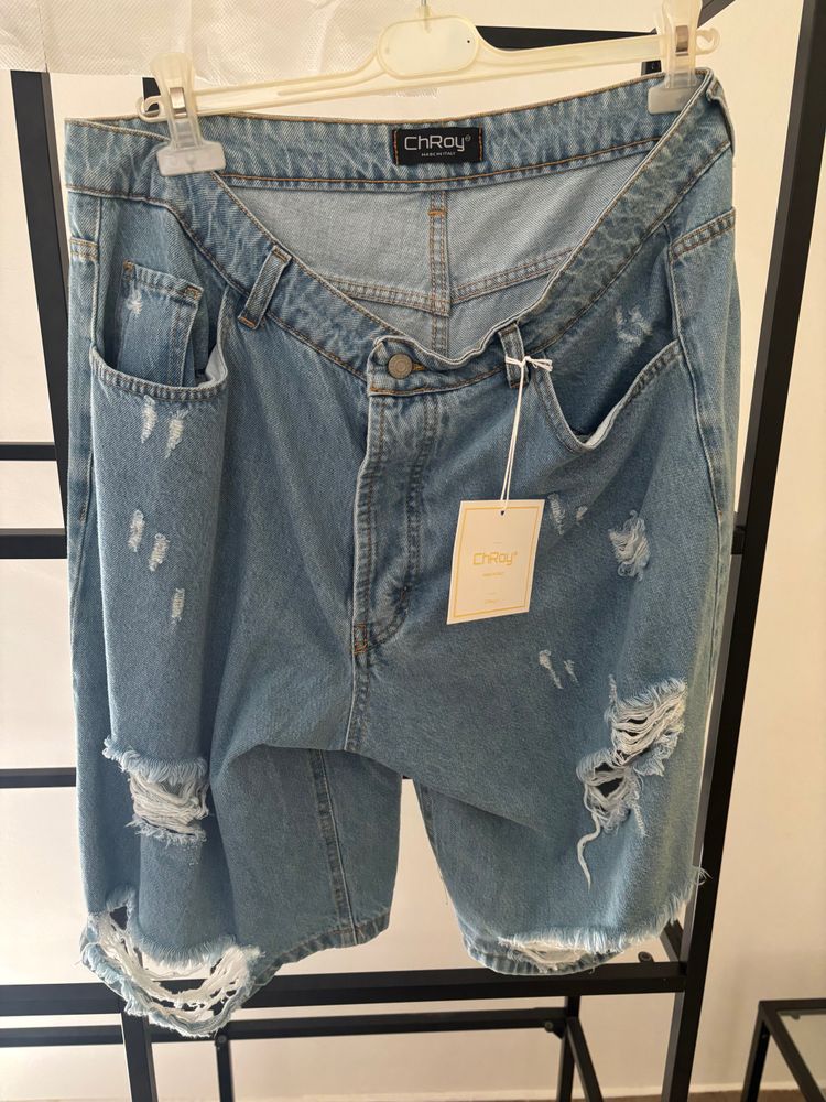 Chroy Distressed Denim Shorts image 1
