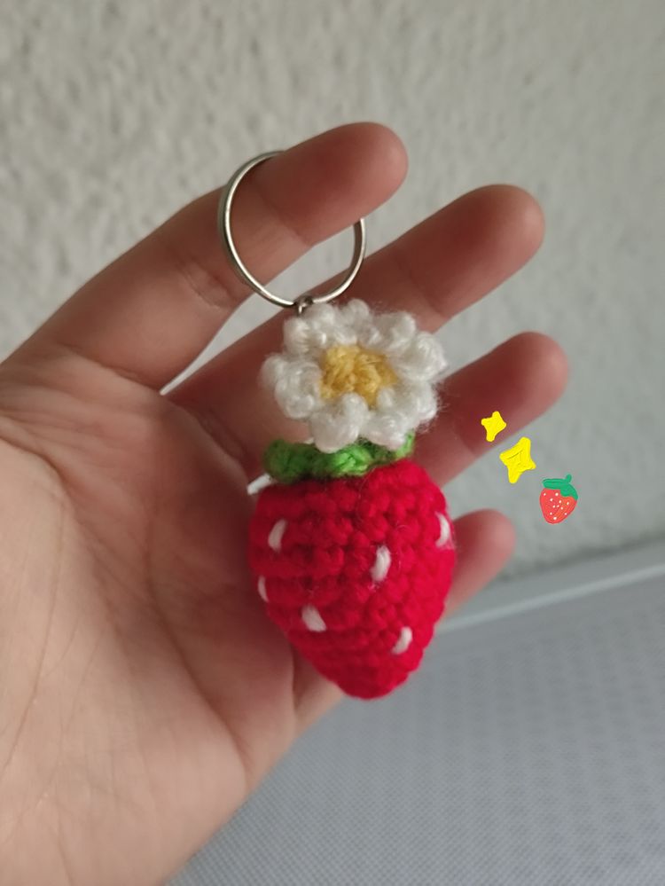 Other Crocheted Strawberry Keychain With Flower product image