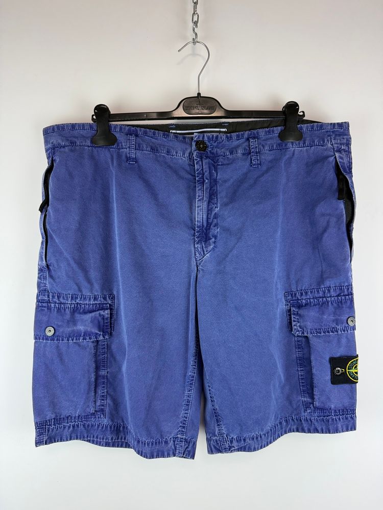 Blue Stone Island cargo shorts