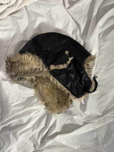 Black Faux Fur Trapper Hat