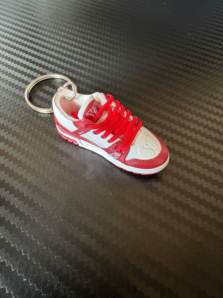 3D mini LV Red And White Sneaker Keychain imagen 2