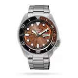 Seiko 5 Sports SKKX Skeleton Style 42.5mm Mens Watch - Orange SRPJ47K1 RRP £290 Brand New