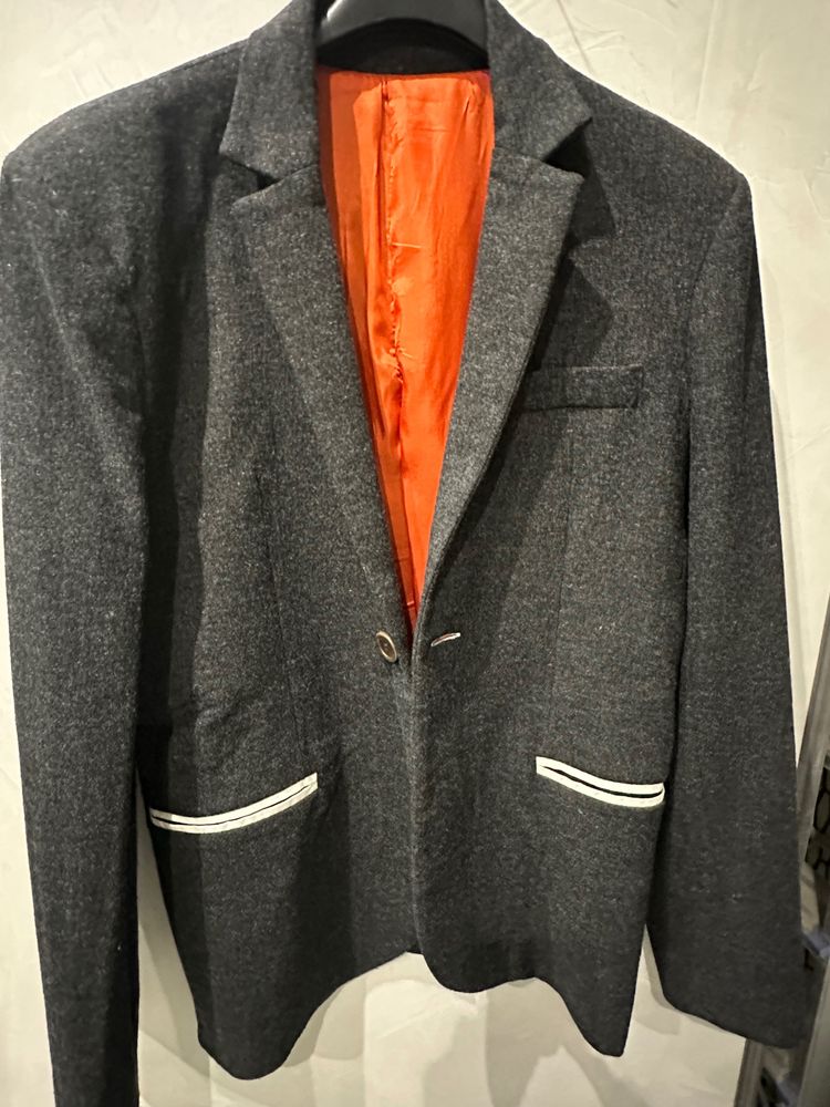 Li-Ning Grey Blazer Jacket With Orange Lining product image