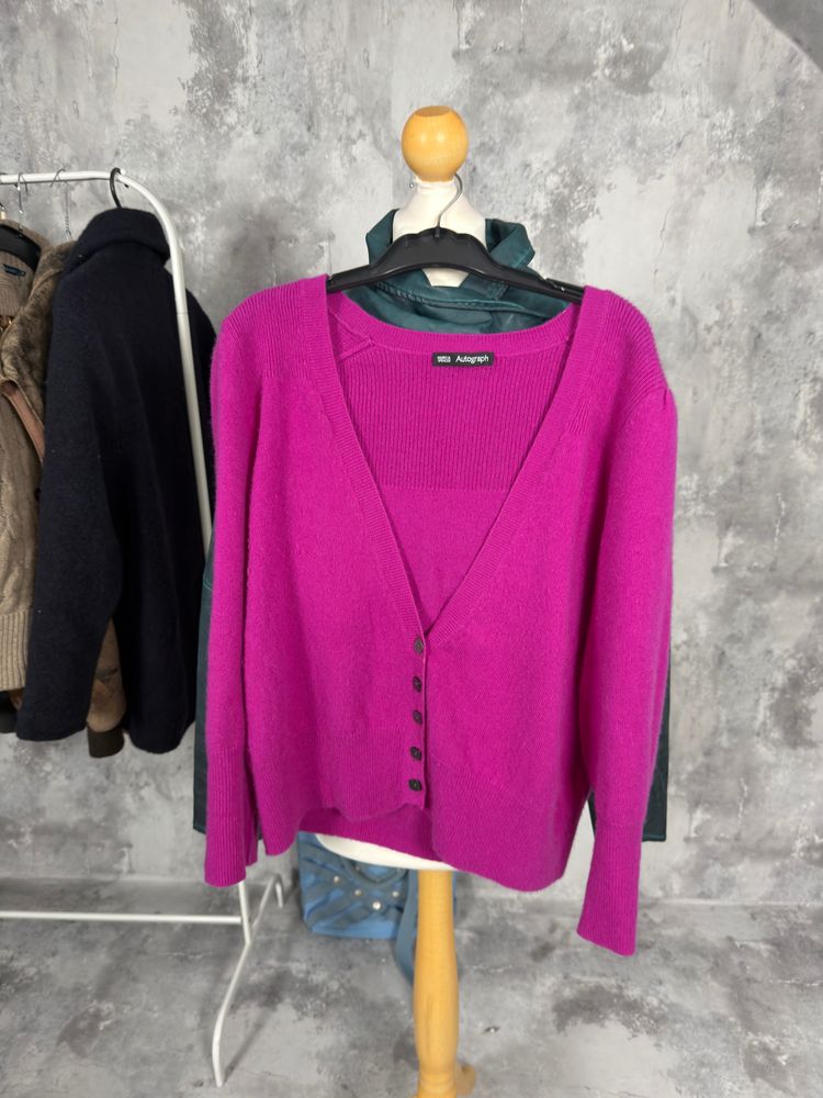 Kaszmie 100% Ms Angels Pink Cardigan Sweater