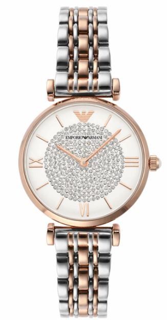 Emporio Armani AR1926 Silver Rose Gold Wristwatch for Women