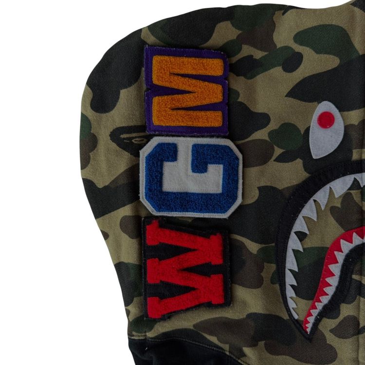 A Bathing Ape BAPE 1st camo green black shark full zip hoodie image 16