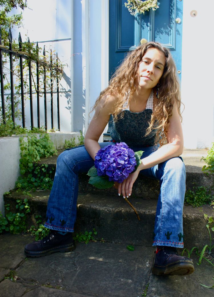 Embroidered Patchwork Denim Jeans 2