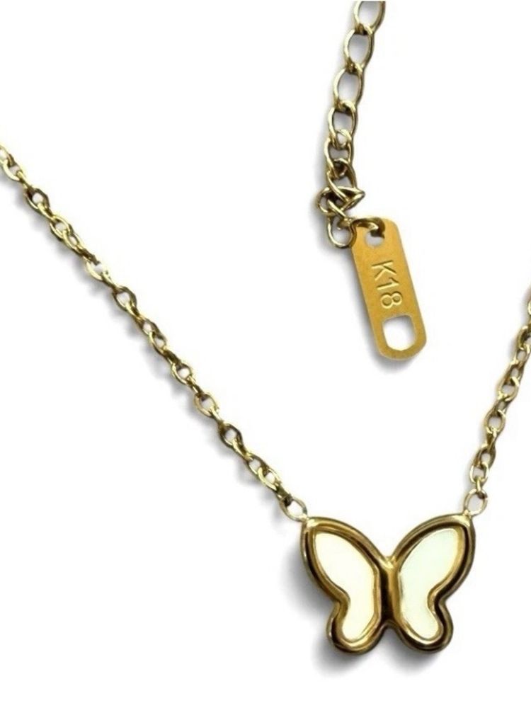 Gold Butterfly Necklace imagen 3