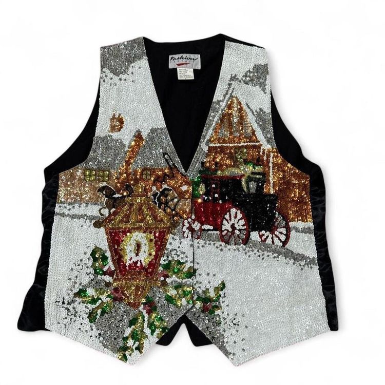 Other Y2k Vintage Fashion Fantasy Sequin Holiday Vest product image