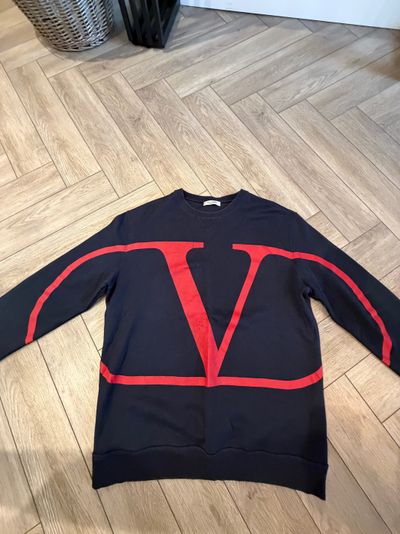 Valentino Sweatshirt With Large Red V Design