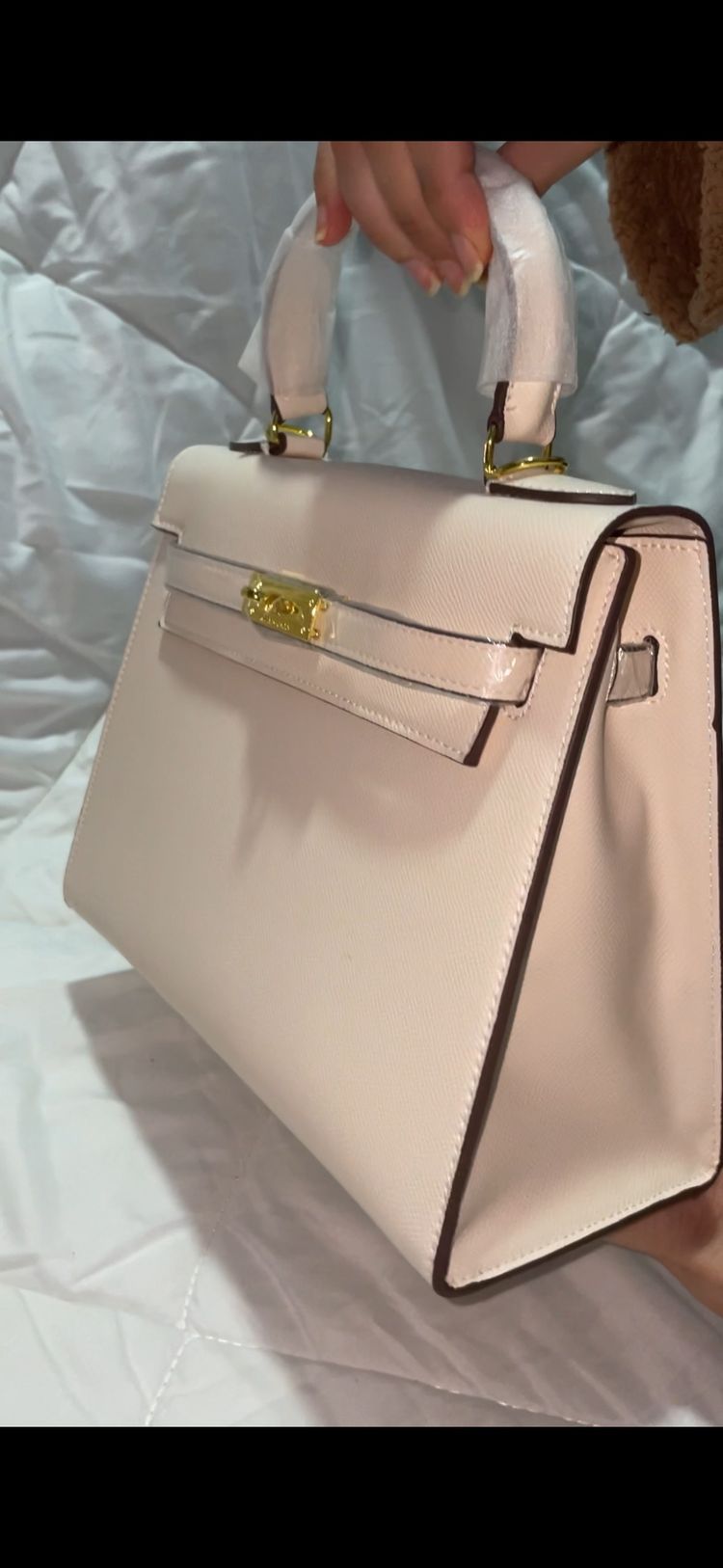 Beige Structured Handbag 2