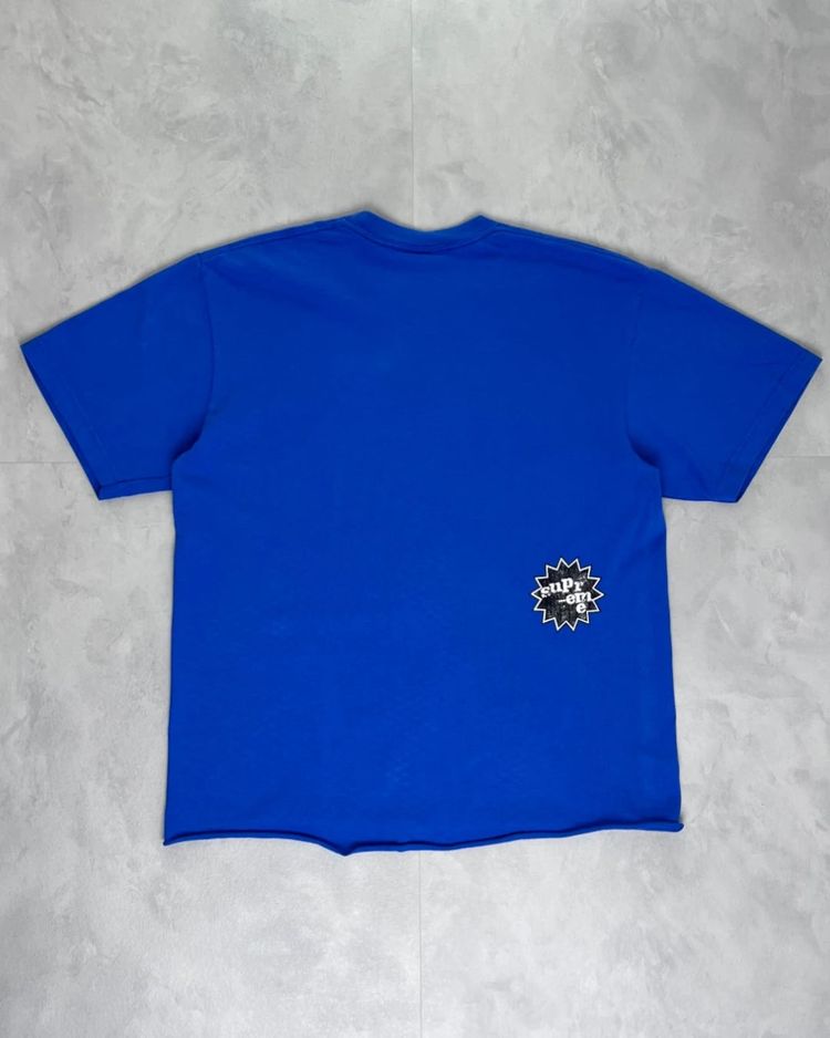 SUPREME God Save The US Blue Cut Up T Shirt - (USED) - M image 6