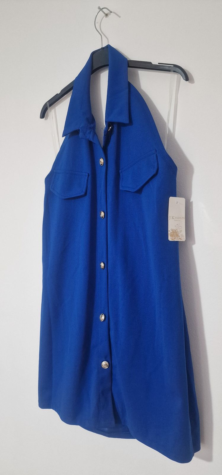 Blue Sleeveless Button-Up Dress image 2