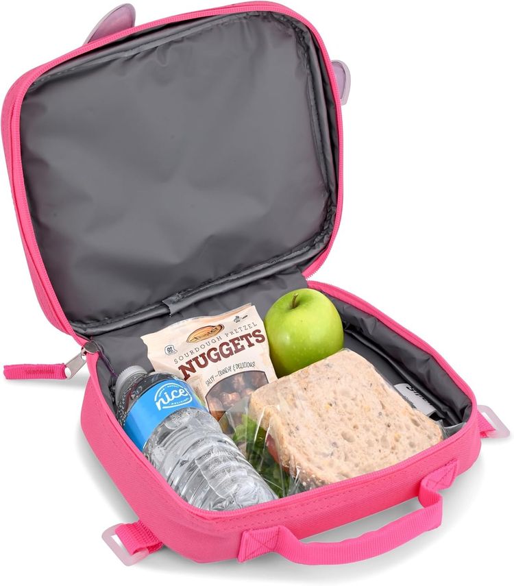 Pink Backpack With Lunchbox Featuring Stitch Character 2