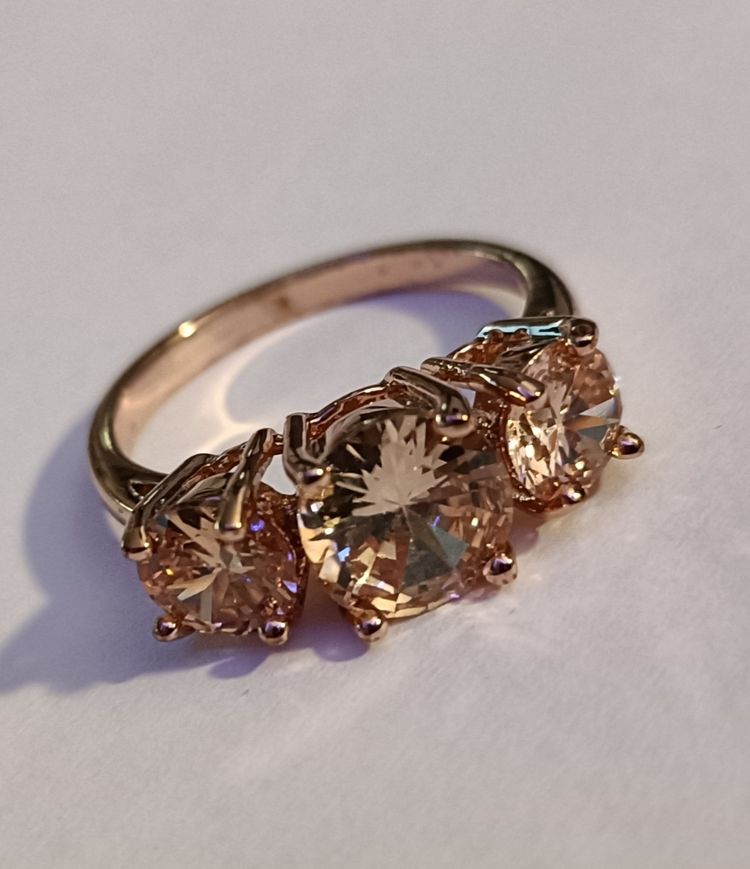 Bella Gone Three-Stone Ring With Peach-Colored Stones product image