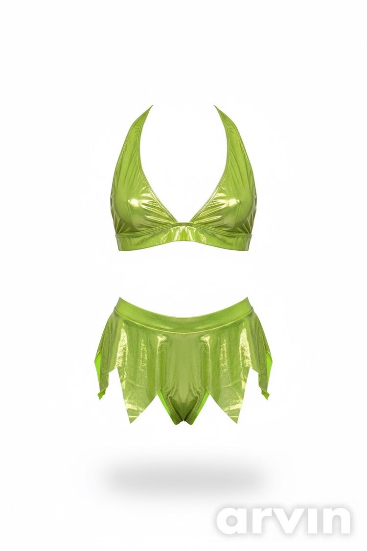 Green Metallic Bikini Set