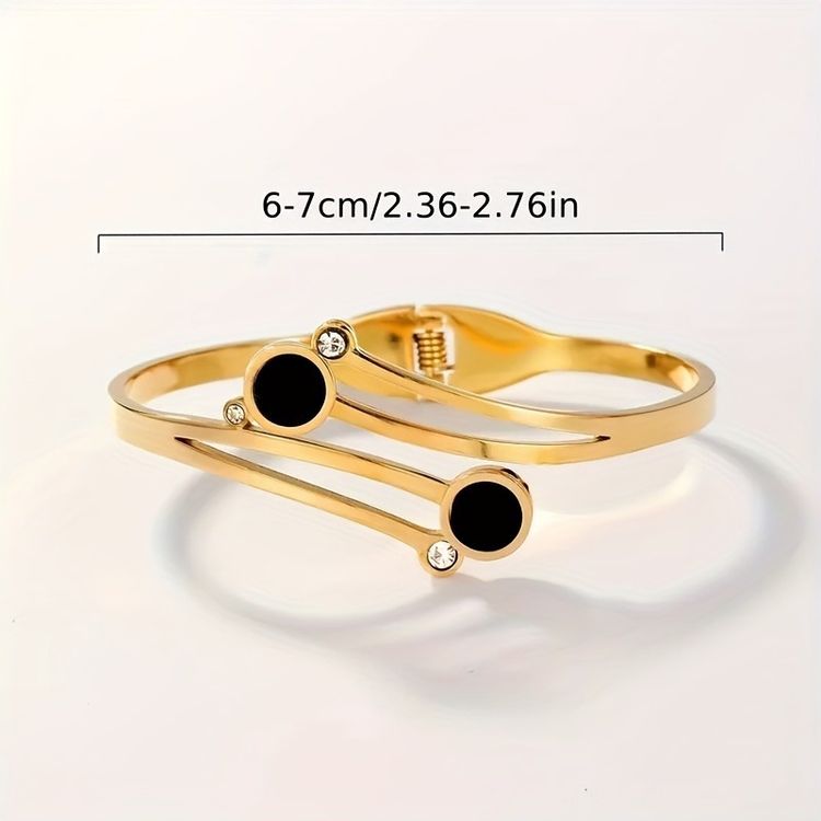 Gold-Tone Bracelet With Black And Clear Stone Accents image 5
