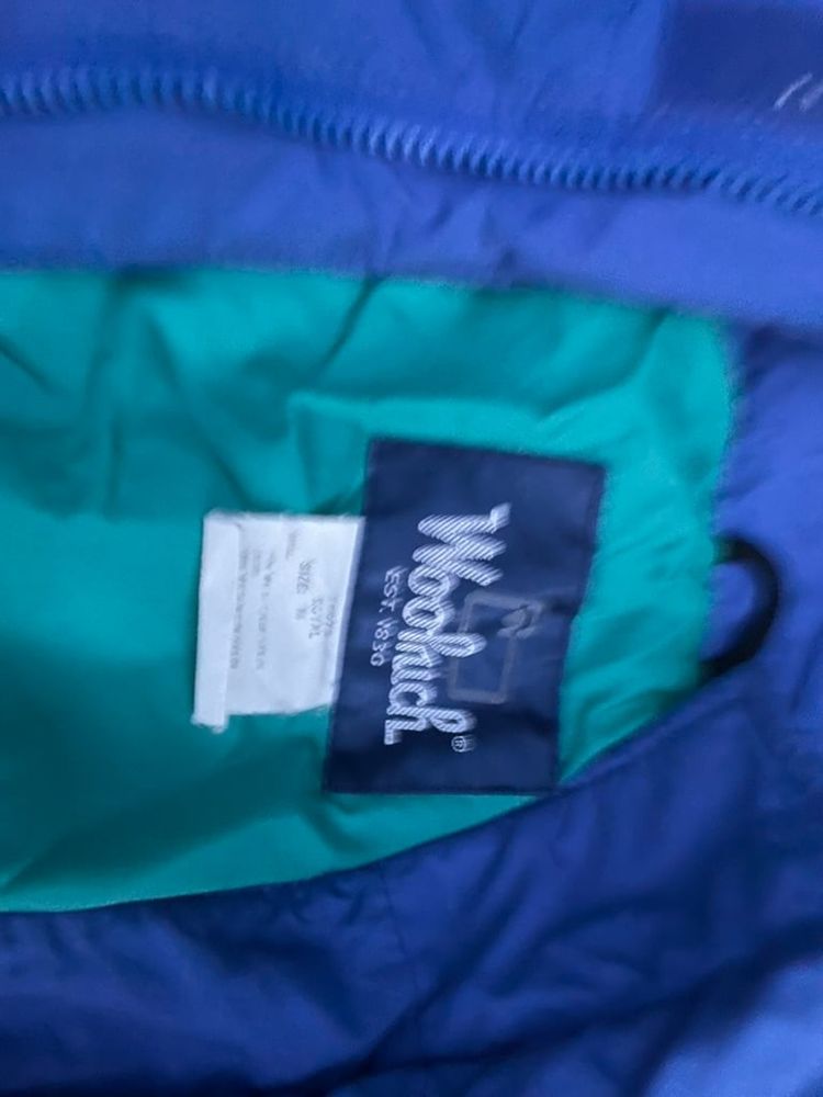 Woodchuck Blue & Green Lightweight Windbreaker Jacket Small 3