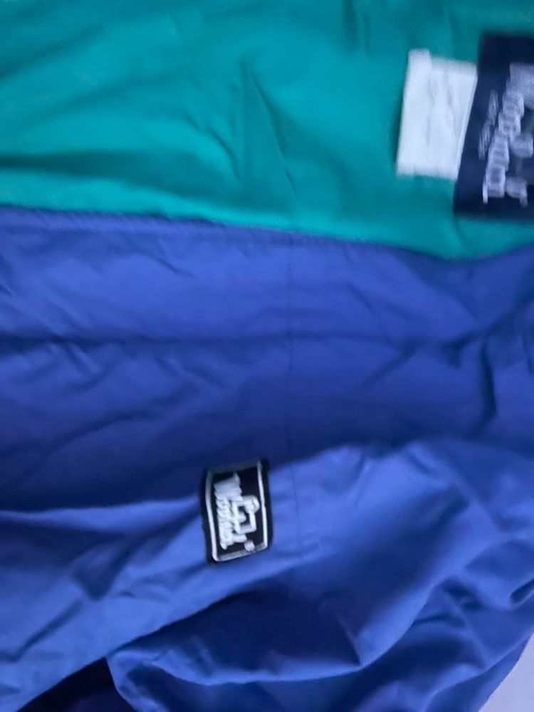 Woodchuck Blue & Green Lightweight Windbreaker Jacket Small 2