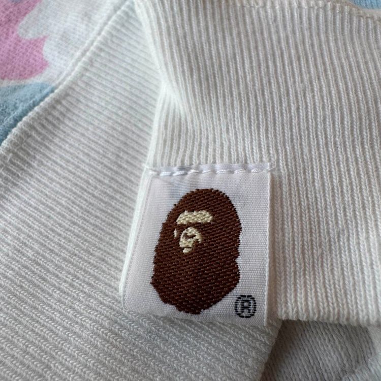 A Bathing Ape Bape Cotton Candy White Full Zip Up Hoodie image 4